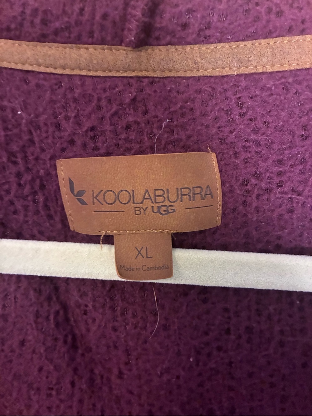 EUC Koolaburra Ugg XL Purple/Maroon Sherpa 1/4 1/4 Zip Hooded Pullover Jacket - Picture 6 of 6